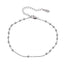 BSS1198 STAINLESS STEEL 3MM BALL AND FLAT CABLE CHAIN ANKLET