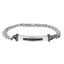 BSS1207 STAINLESS STEEL ID PLATE BRACELET WITH CZ