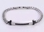 BSS1207 STAINLESS STEEL ID PLATE BRACELET WITH CZ