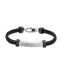 BSS1208 STAINLESS STEEL BRAIDED LEATHER BRACELET WITH ID PLATE