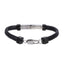 BSS1208 STAINLESS STEEL BRAIDED LEATHER BRACELET WITH ID PLATE