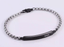 BSS1209 STAINLESS STEEL ID PLATE BRACELET WITH CZ
