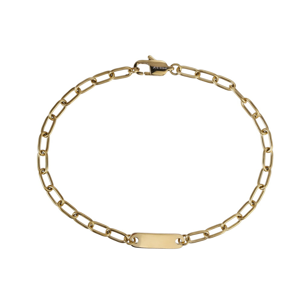 BSS1256 STAINLESS STEEL ID PLATE BRACELET