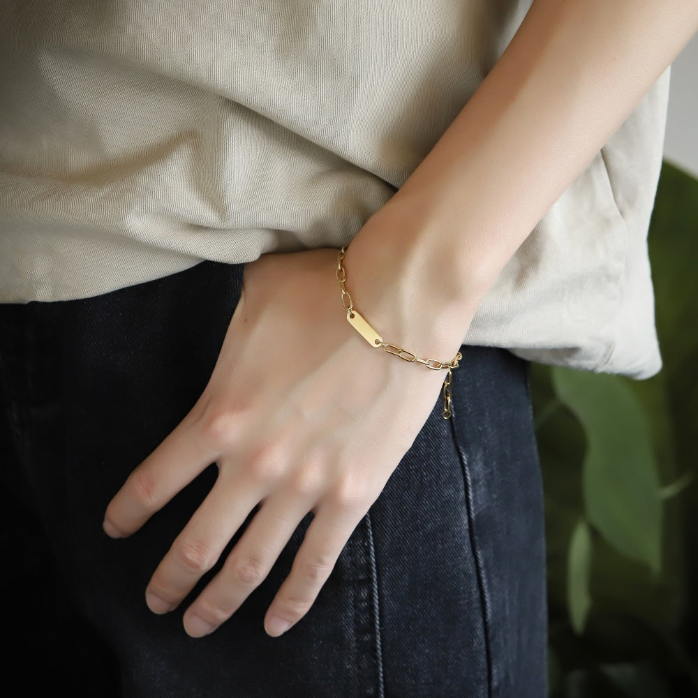 BSS1256 STAINLESS STEEL ID PLATE BRACELET