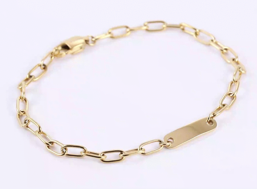 BSS1256 STAINLESS STEEL ID PLATE BRACELET