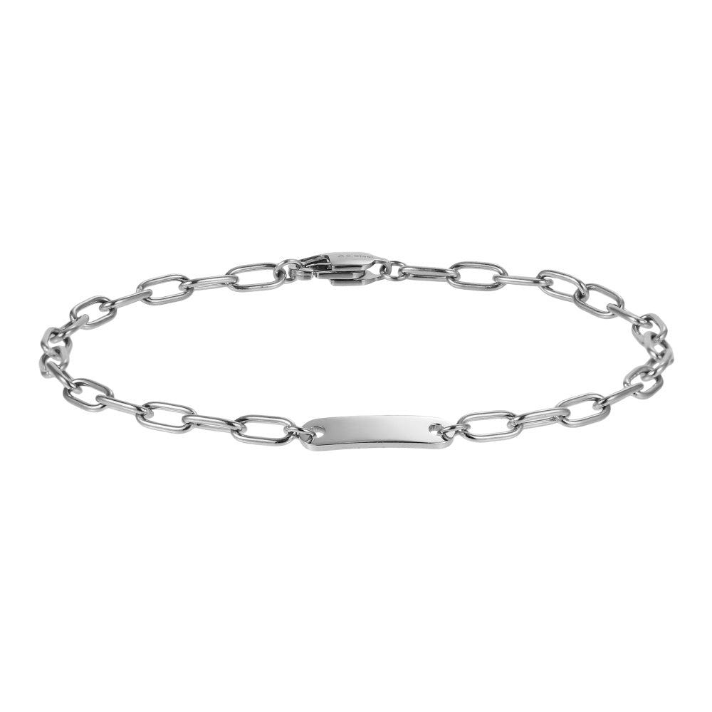 BSS1256 STAINLESS STEEL ID PLATE BRACELET