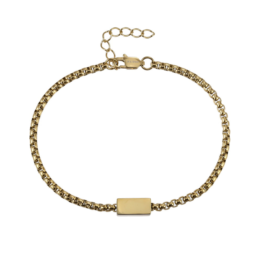 BSS1257 STAINLESS STEEL BRACELET WITH BAR
