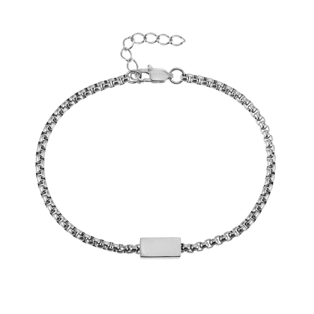 BSS1257 STAINLESS STEEL BRACELET WITH BAR