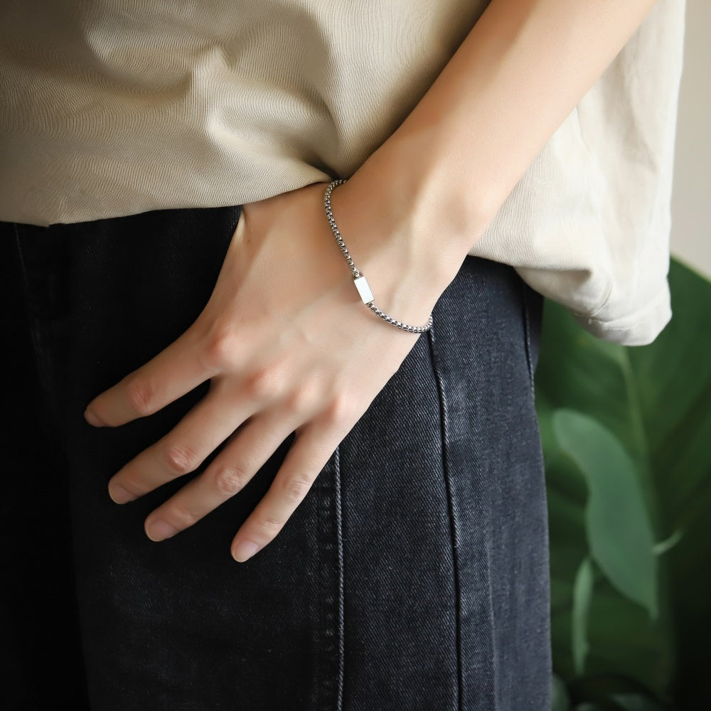 BSS1257 STAINLESS STEEL BRACELET WITH BAR