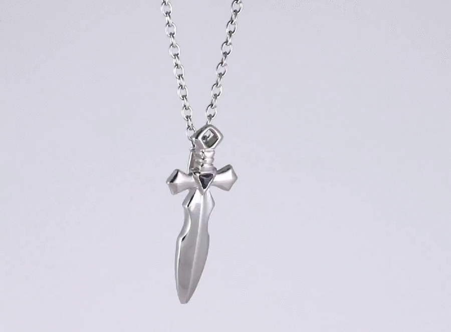 BSS161.P STAINLESS STEEL PENDANT WITH BLACK CZ