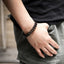 BSS560 STAINLESS STEEL  LEATHER BRACELET AAB CO..