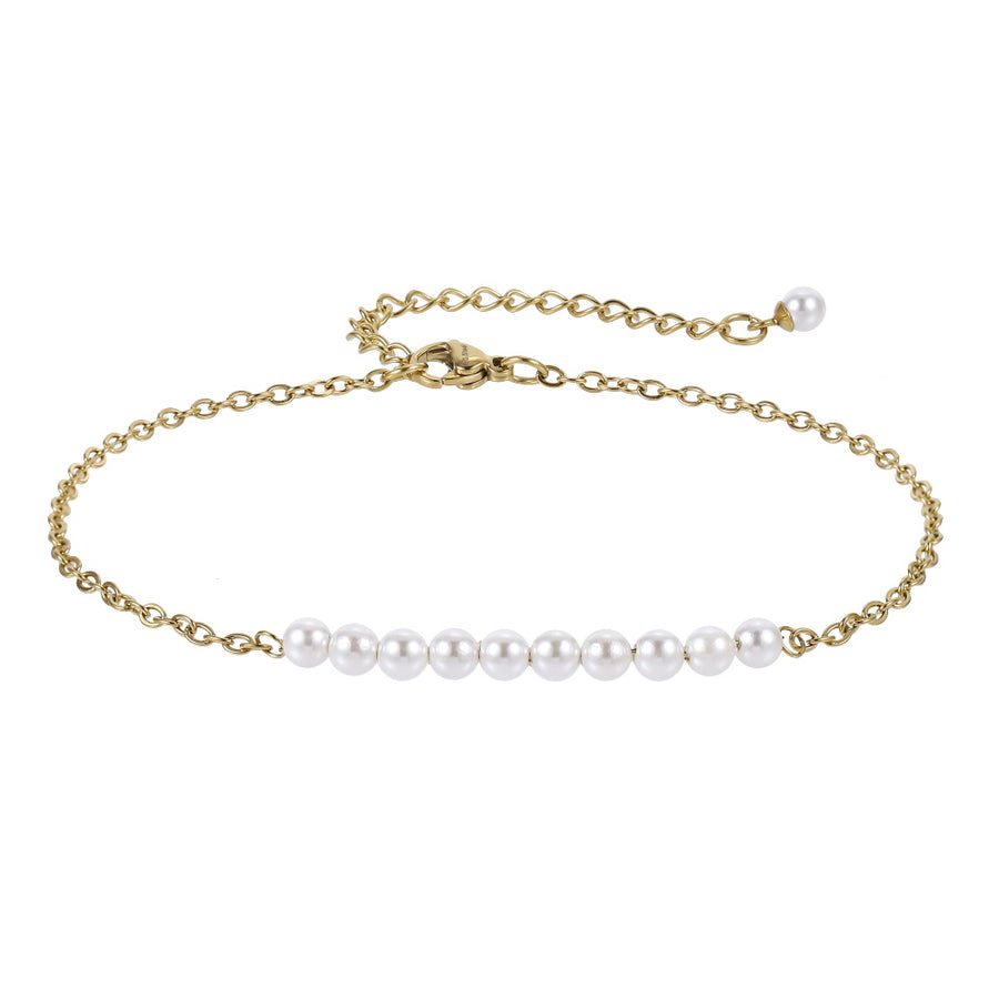 BSS883 STAINLESS STEEL BRACELET WITH SHELL PEARL