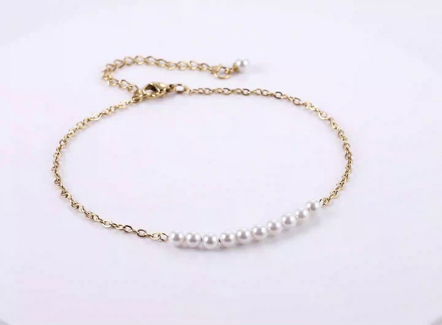 BSS883 STAINLESS STEEL BRACELET WITH SHELL PEARL