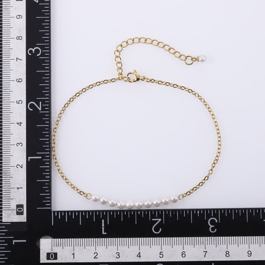 BSS883 STAINLESS STEEL BRACELET WITH SHELL PEARL