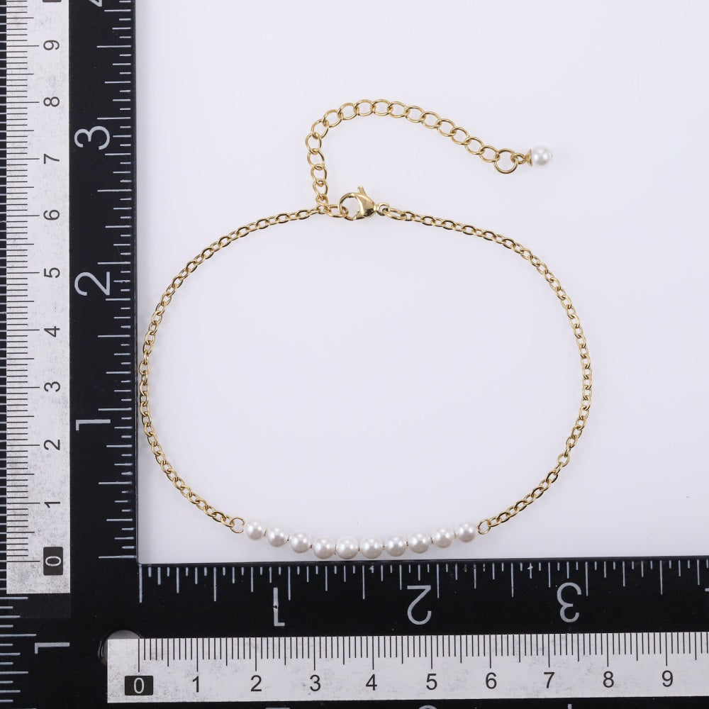 BSS883 STAINLESS STEEL BRACELET WITH SHELL PEARL