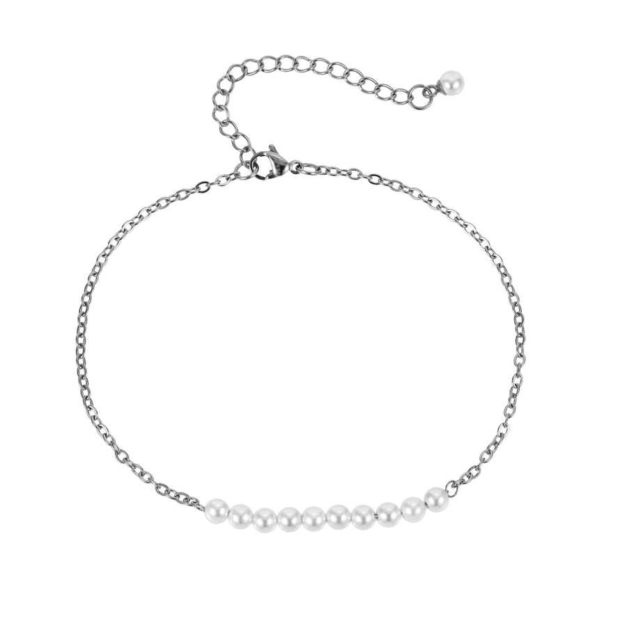 BSS883 STAINLESS STEEL BRACELET WITH SHELL PEARL
