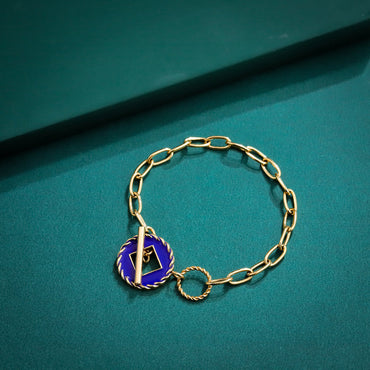 BSS919 STAINLESS STEEL T-BAR BRACELET WITH EPOXY AAB CO..