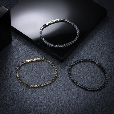 BSS932 STAINLESS STEEL TENNIS BRACELET WITH ROUND CZ AAB CO..