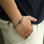 BSS934 STAINLESS STEEL CROSS BRACELET WITH FORGED CARBON