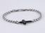 BSS934 STAINLESS STEEL CROSS BRACELET WITH FORGED CARBON