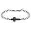 BSS934 STAINLESS STEEL CROSS BRACELET WITH FORGED CARBON AAB CO..