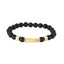 BSS937 STAINLESS STEEL ELASTIC STRING BRACELET WITH NATURAL STONE AAB CO..