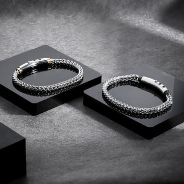 BSS939 STAINLESS STEEL SQUARE FOXTAIL CHAIN BRACELET AAB CO..