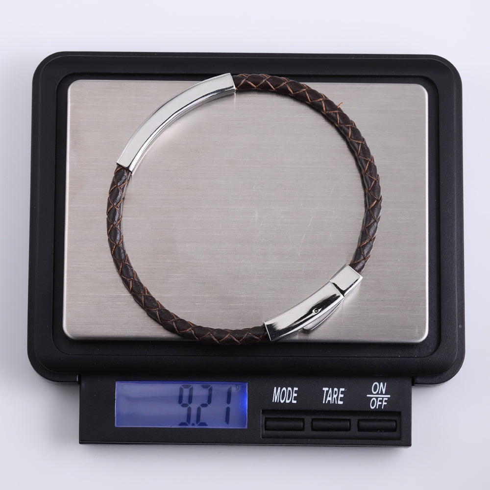 BSS940 STAINLESS STEEL LEATHER BRACELET AAB CO..