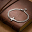 BSS942 DAMASCUS STEEL CROSS BRACELET