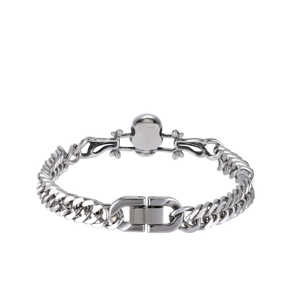 BSS948 STAINLESS STEEL SKULL BRACELET AAB CO..