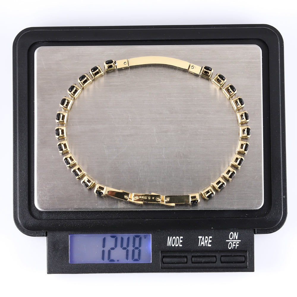 BSS951 STAINLESS STEEL TENNIS BRACELET WITH ROUND CZ AAB CO..