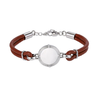 BSS960 STAINLESS STEEL LEATHER BRACELET AAB CO..