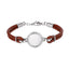 BSS960 STAINLESS STEEL LEATHER BRACELET