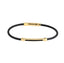 BSS981 STAINLESS STEEL CABLE BRACELET WITH BLACK CZ