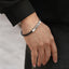 BSS982 STAINLESS STEEL CABLE BRACELET WITH BLACK CZ