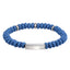BSS984 ELASTIC STRING BRACELET WITH LAVA & STAINLESS STEEL