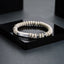BSS985 ELASTIC STRING BRACELET WITH LAVA & STAINLESS STEEL