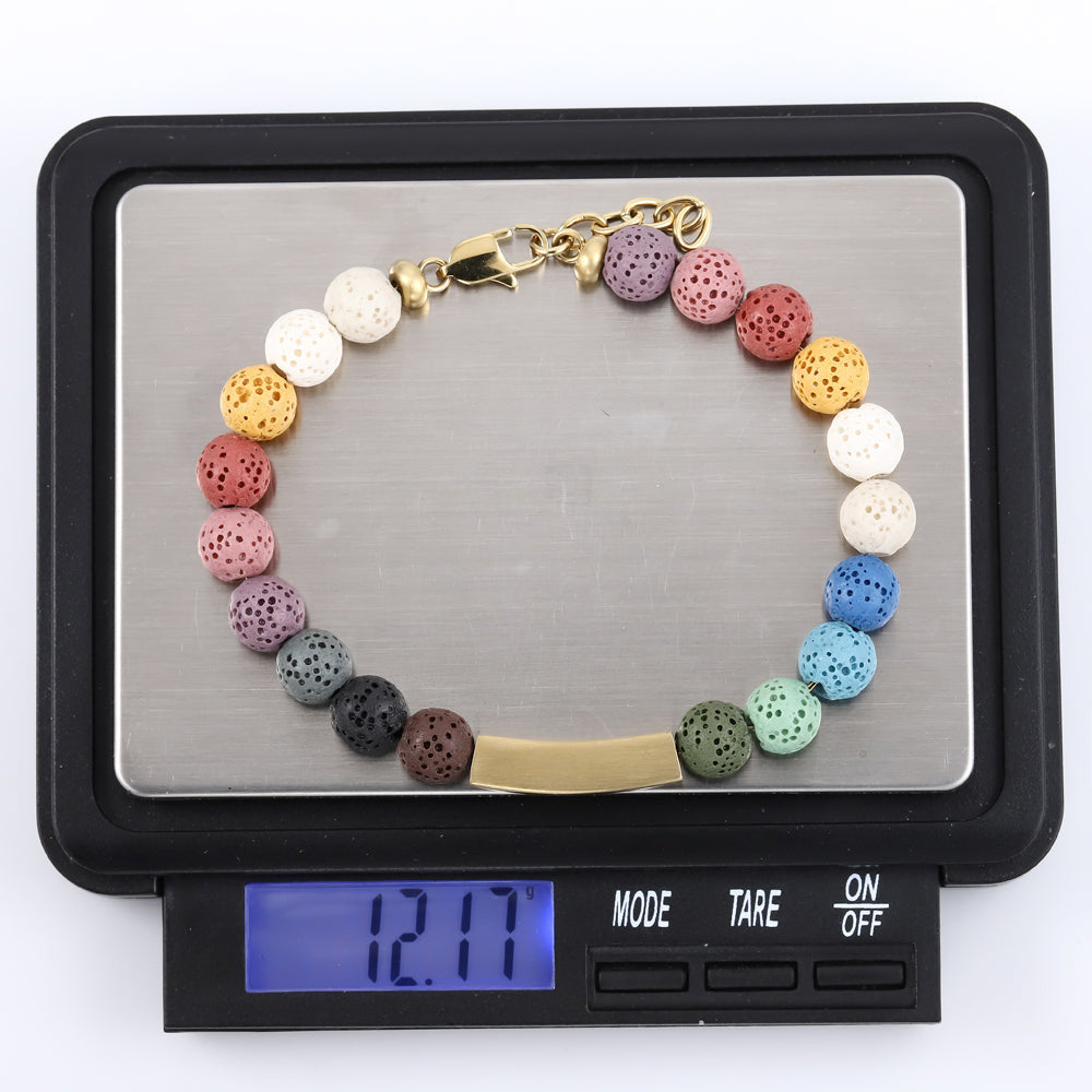 colorful bead bead bracelet stainless steel bracelet