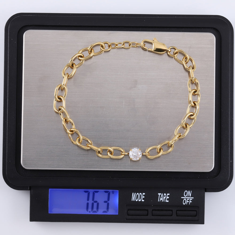 stainless steel jewelry, stainless steel CZ bracelet, lady bracelet