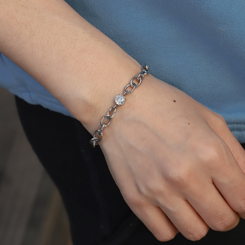 stainless steel jewelry, stainless steel CZ bracelet, lady bracelet