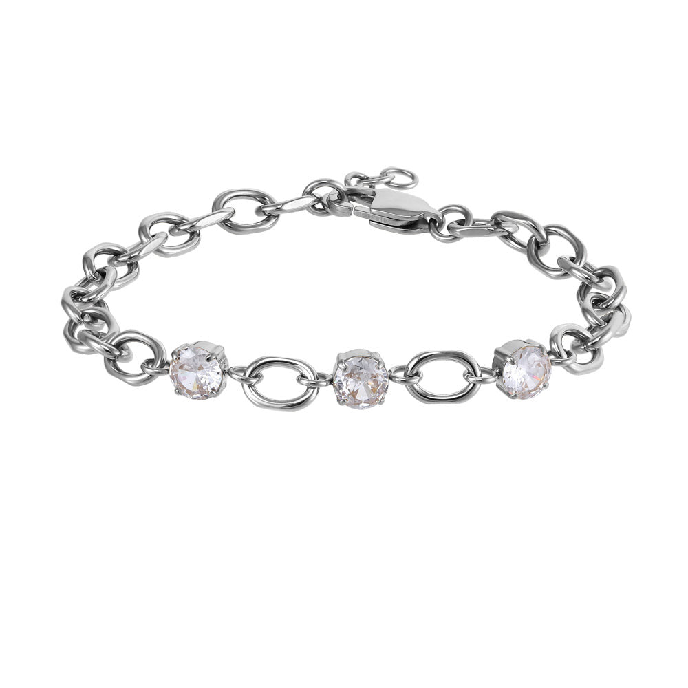 stainless steel jewelry, stainless steel CZ bracelet, lady bracelet