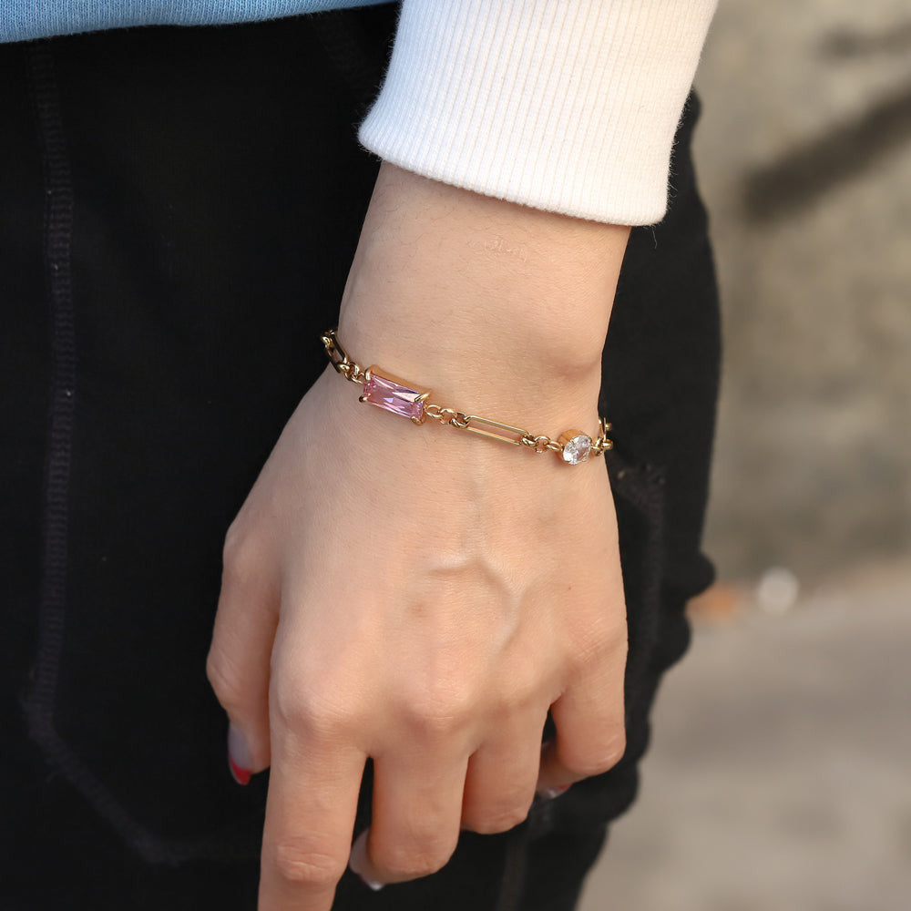 stainless steel jewelry, lady bracelet, CZ bracelet
