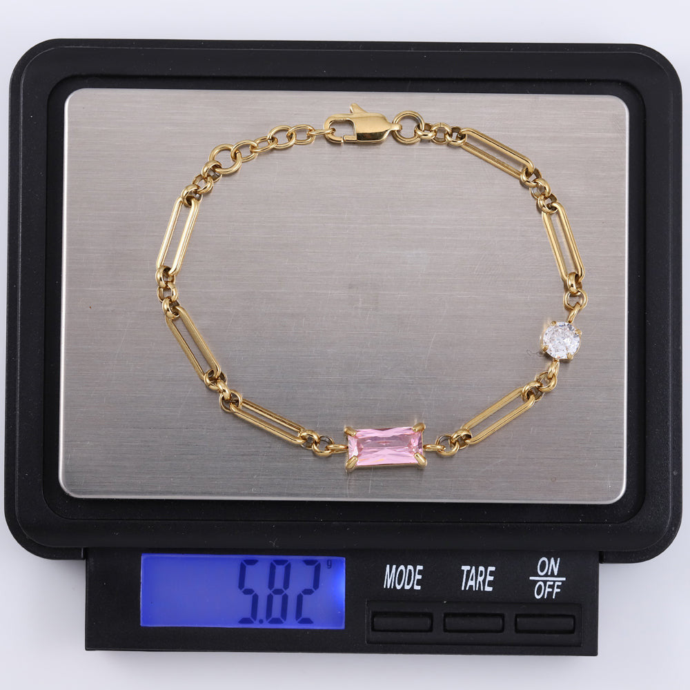 stainless steel jewelry, lady bracelet, CZ bracelet