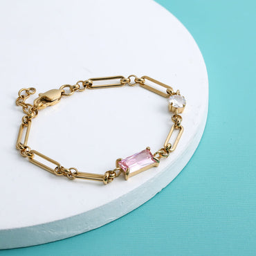 stainless steel jewelry, lady bracelet, CZ bracelet