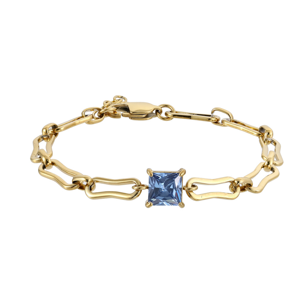 stainless steel jewelry, square cz bracelet, lady jewelry