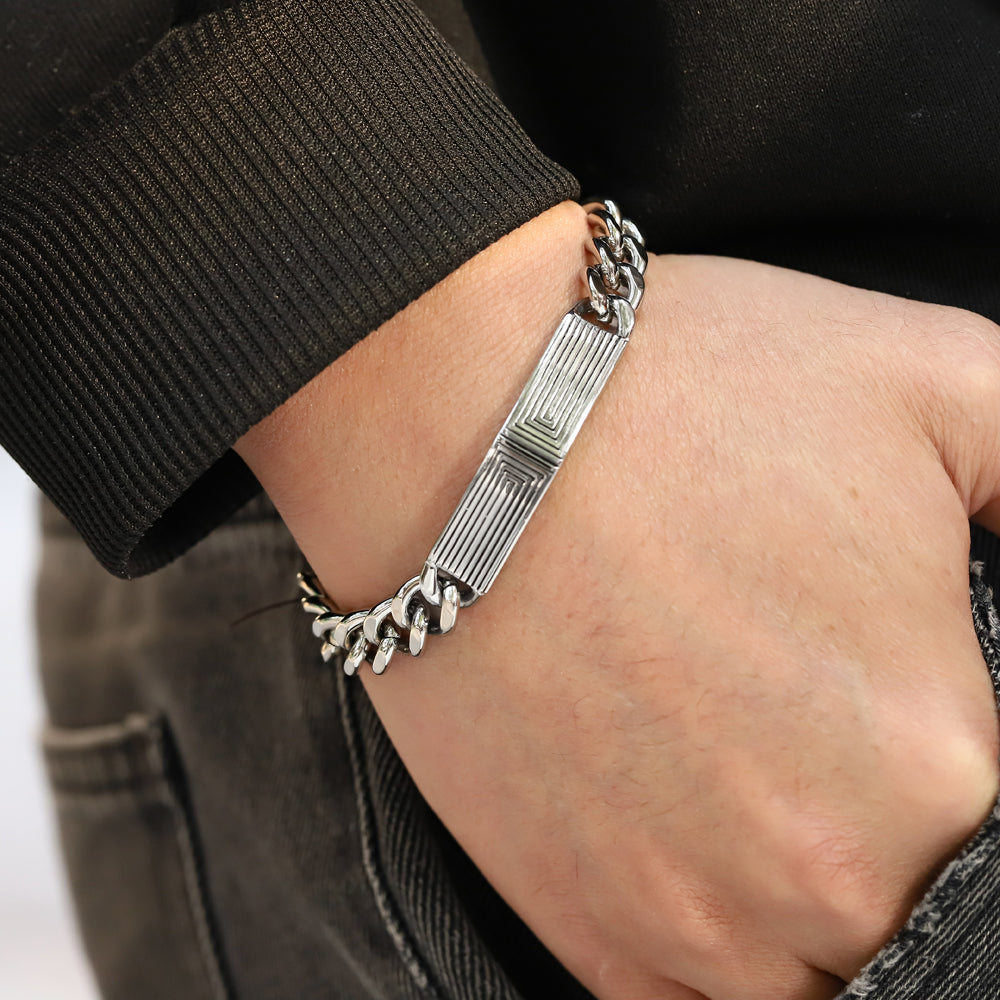 BSS995 STAINLESS STEEL BRACELET WITH BLACK OIL