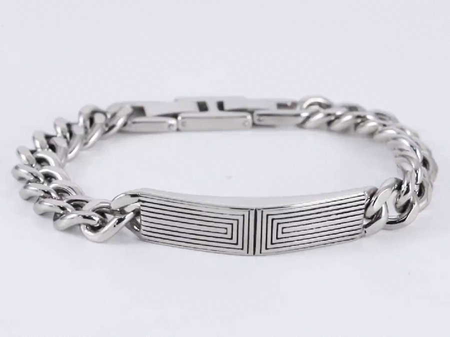 BSS995 STAINLESS STEEL BRACELET WITH BLACK OIL