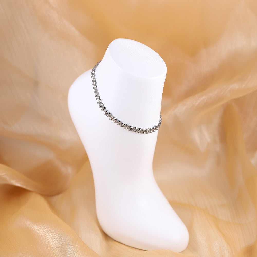 BSS996 STAINLESS STEEL LEAF DESIGN BRACELET