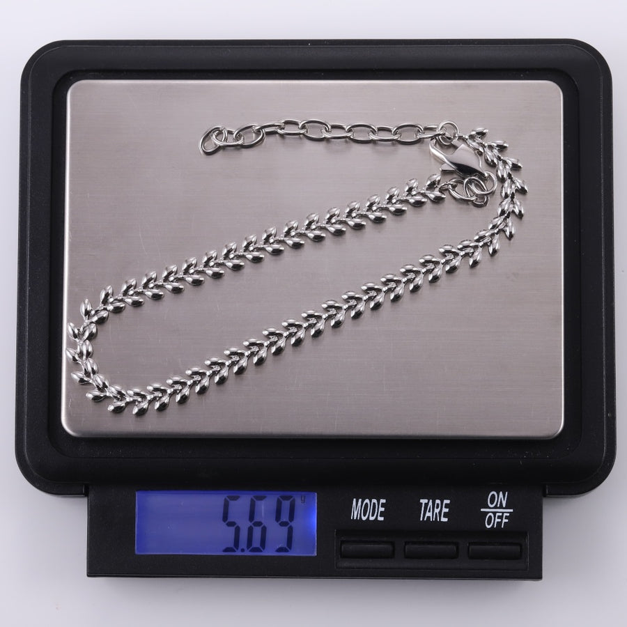 BSS996 STAINLESS STEEL LEAF DESIGN BRACELET