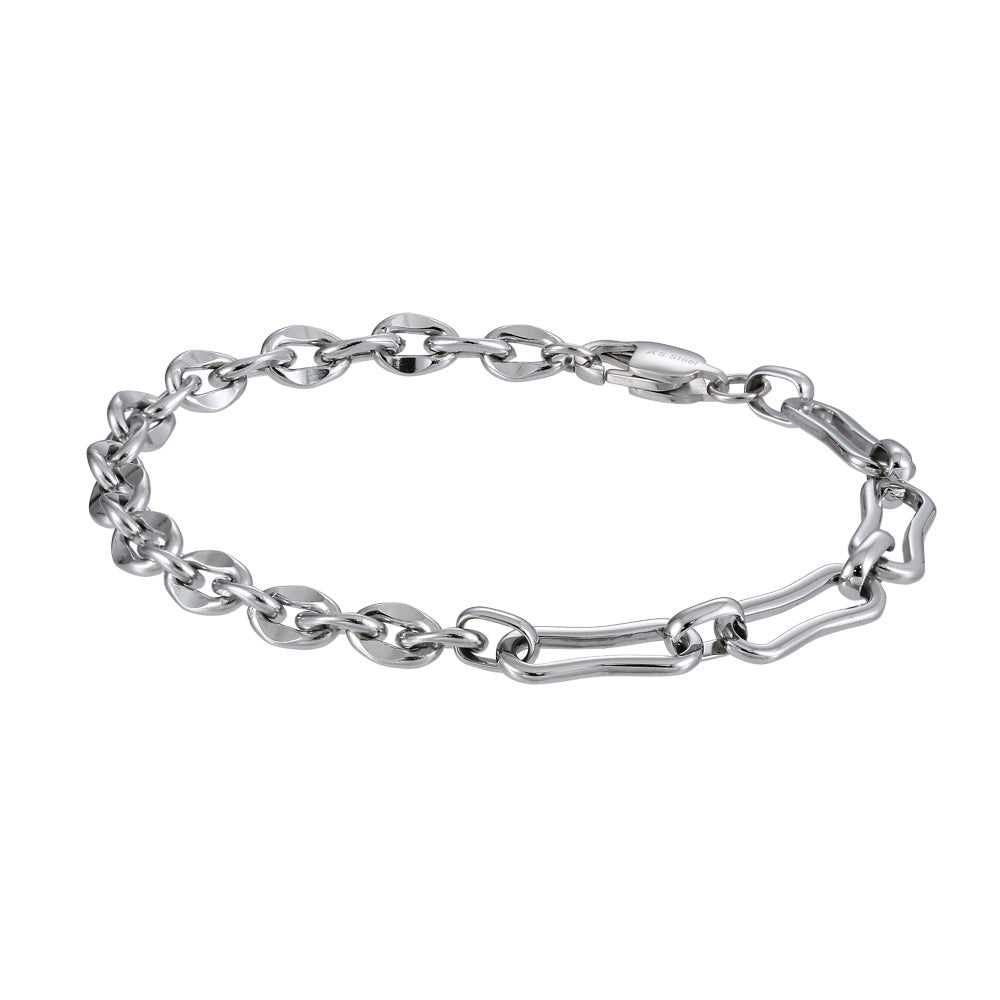 stainless steel bracelet, lip chain design, elegant lady jewelry